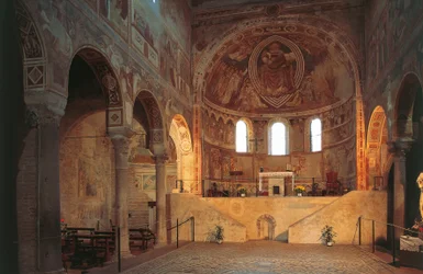 Italy, Emilia Romagna Region, Ferrara Province, Pomposa Abbey, apse with frescoes