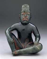 Seated Figure with Upraised Knee, Highland Olmec, San Martin Texmelucan