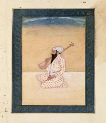 A bearded Tambura Player, from the Large Clive Album