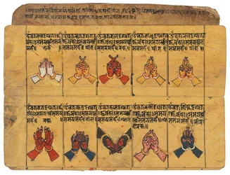 A Thyasapu Manuscript with Iconographic Illustrations of Mudras, Nepal