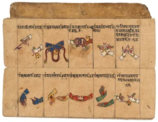 A Thyasapu Manuscript with Iconographic Illustrations of Mudras, Nepal
