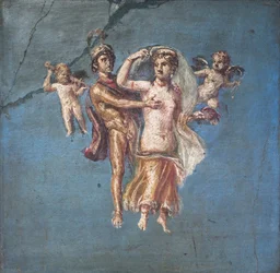 Mars and Venus on a Blue Background, Herculaneum