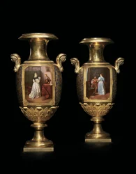 A Pair of Two-Handled Vases, Imperial Porcelain Factory, St Petersburg