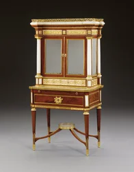 A Russian ormolu-mounted white marble and mahogany bonheur du jour, c.1790