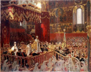 Coronation of Nicholas II in 1896 in Ousensky Cathedral in Moscow