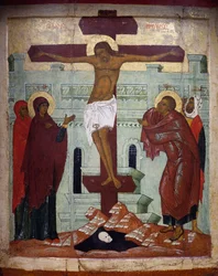 Crucifixion, icon from Novgorod
