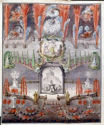 Fireworks and Illumination on September 17, 1747, in Gostilitsy (Russia)
