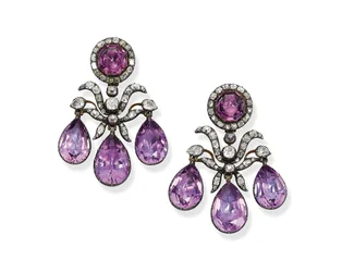 Historic pair of ear pendants, c.1760