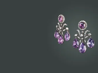 Historic pair of ear pendants, c.1760