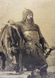 Russian soldier with his horse