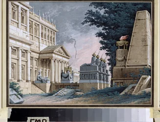 Temple. Stage Design for a Theatre Play