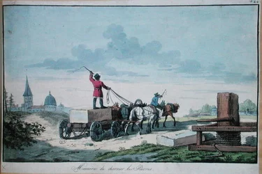The transport of stone for use in building