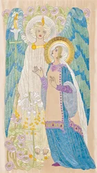 The Annunciation, Glasgow school embroidery, c.1910