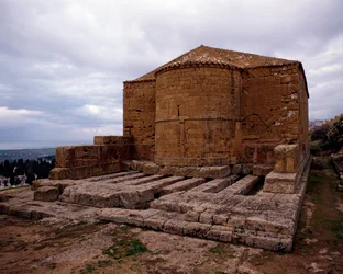 View of the medieval church of San Biagio, built on the temple of Demetra, 480-470 BC