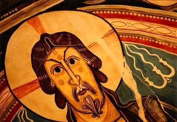 Christ in Majesty Flanked by Seraphim and Symbols of the Evangelists, Copy of 12th Century Original (detail)