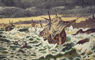 Destruction by storms of the Invincible Spanish Armada