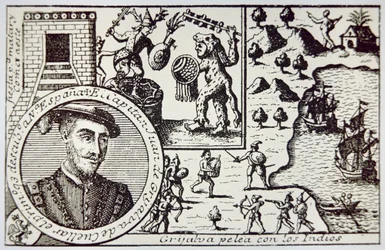 Spaniards under Juan de Grijalva land at Yucatan and engage Maya warriors at the Battle of Champoton, May 1518