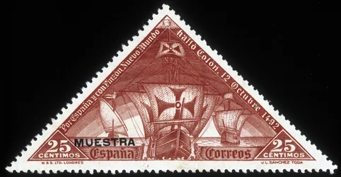 Spanish stamp on Christopher Columbus