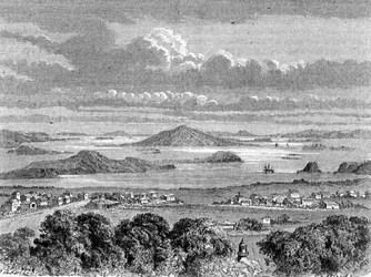 View of Auckland Harbour, illustration from 