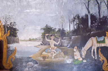 Fresco Depicting a Scene from the Life of Buddha, Wat Phra That Doi Suthep Temple