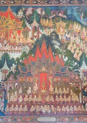 Murals in the Buddhaisawan Chapel, Palace of Wang Na