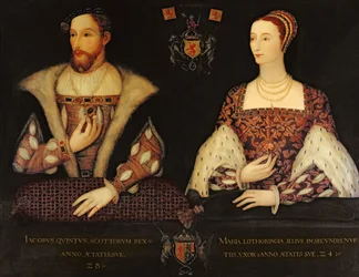 Copy of the original double portrait of Marie de Guise and King James V commissioned by Lord Bute