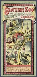 Publicity leaflet for the Scottish Zoo and Variety Circus, c.1890