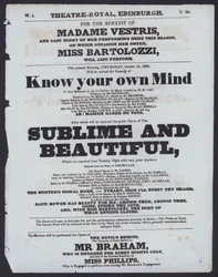 Theatre programme for the Theatre Royal, Edinburgh