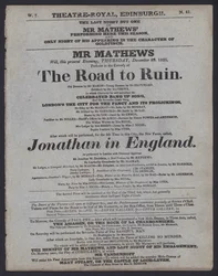 Theatre Programme for the Theatre Royal, Edinburgh, 29 December 1825