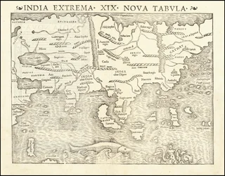 1542 Map of Asia by Sebastian Münster