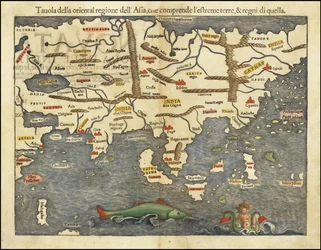 1550 Map of Asia by Sebastian Münster