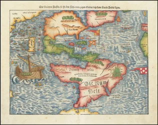 1561 Map of the Americas by Sebastian Münster