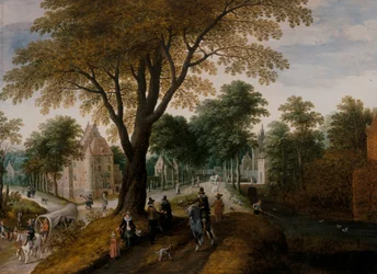 Avenue with an Elegant Horseman