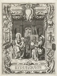Coat of Arms of the Guild of Saint Luke with Saint Luke Painting Madonna and Child