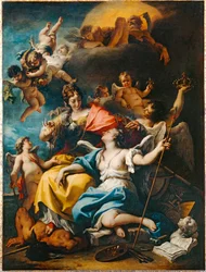 Allegory of France as Minerva Trampling Ignorance and Crowning Virtue
