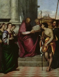 St. John Chrysostomos with SS. Paul, Liberalis, John the Baptist, Cecilia, Catherine and Mary Magdalene