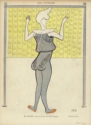 Louise Balthy, French actress, at the Folies-Bergere, illustration for Le Rire
