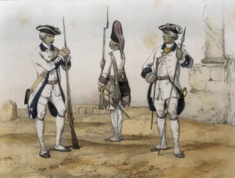 Line Infantrymen during the reign of Charles III of Spain