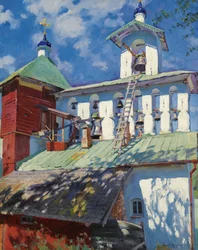 Bell tower of the Pskovo-Pechersky Monastery