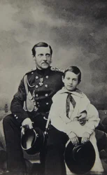 Portrait of Grand Duke Constantin Nikolaevich of Russia 1827-1892 with Son Nicholas Constantinovic