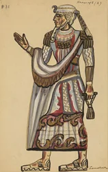 Priest. Costume design for the opera The Magic Flute by Wolfgang Amadeus Mozart