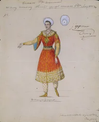 Costume Design for the Ballet Tsarina Syuyumbeki by A. Blanche