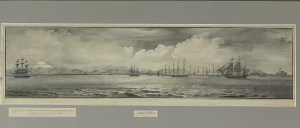 Coast of Peru: The Andes, House Tops of Lima, Callao, Forts of Callao, from the Deck of the Prussian Bark Rosamunde
