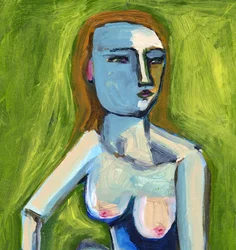 Stylized Blue Nude