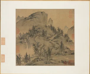 Travelers in Autumn Mountains