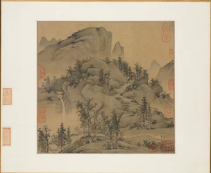 Travelers in Autumn Mountains, 1st half 1300s