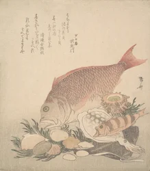 Large and Small Fish Swimming Among Shells and Moss at the Bottom of the Sea