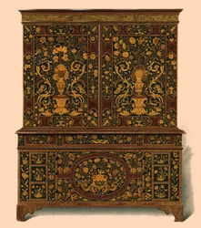 Cabinet press inlaid with marquetry