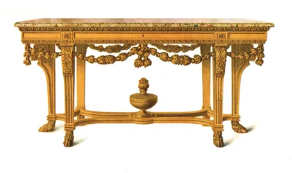 Gilt Table with Marble Top, 1908