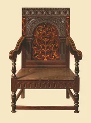 Oak inlaid chair, 1904